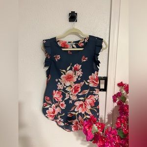 Sweet Rain - Blue flower blouse